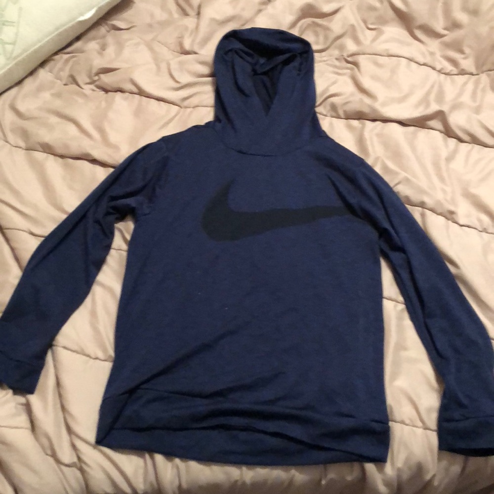 Blue dri-fit hoodie shirt